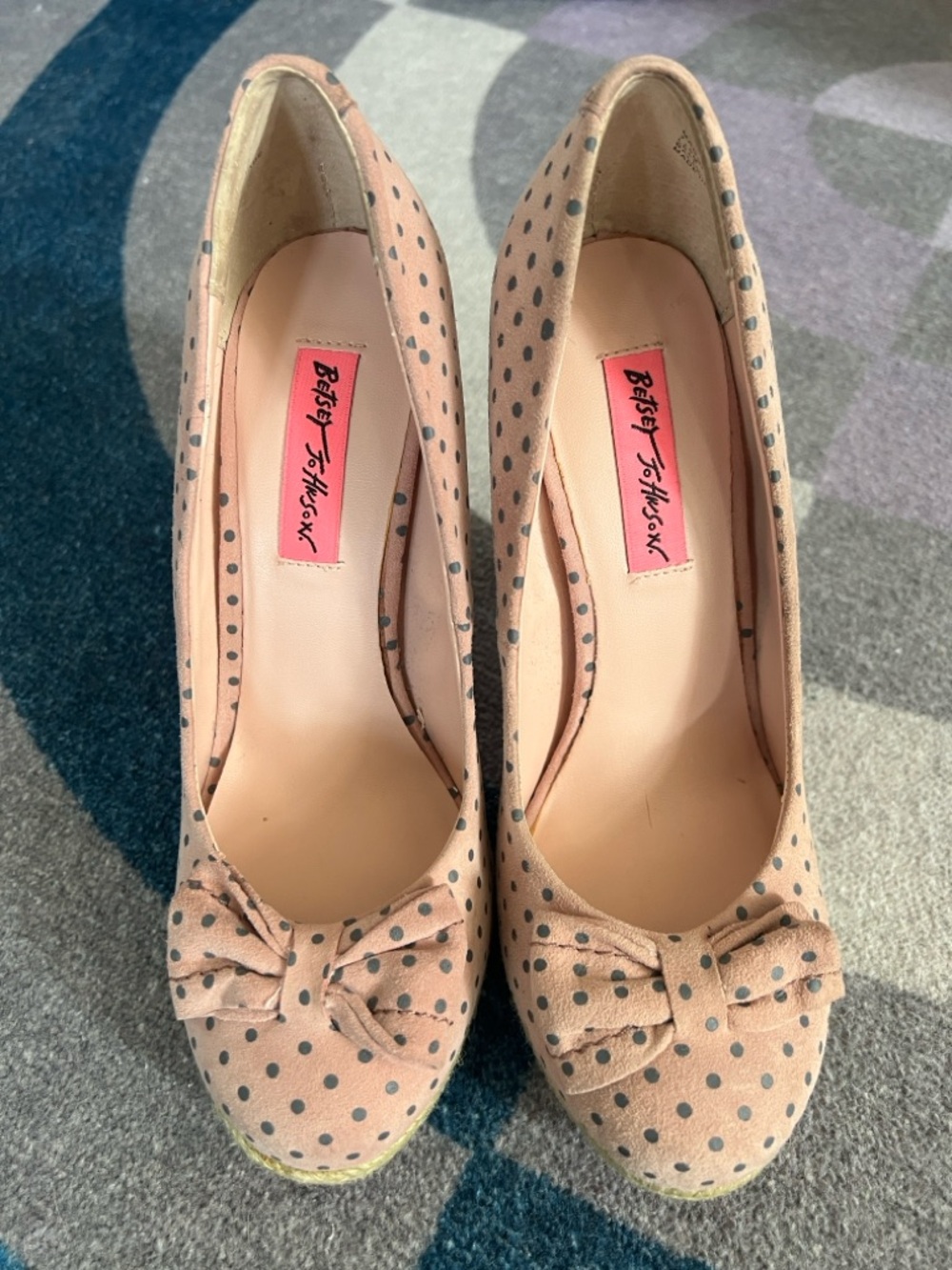 Betsey Johnson Blush Pink Polka Dot Bow Pumps - Maggi